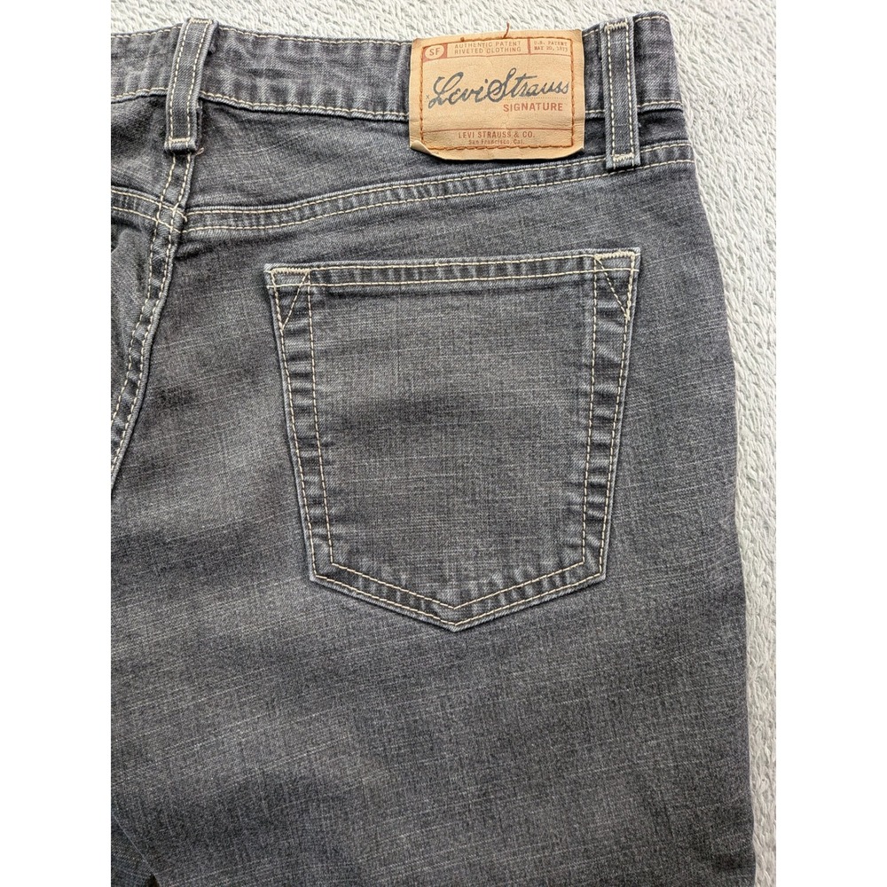 Levi Strauss Signature Lowrise Bootcut Jeans Gray Juniors 7 Short Stretch Y2K